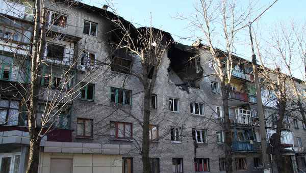 Разрушения в Дебальцево